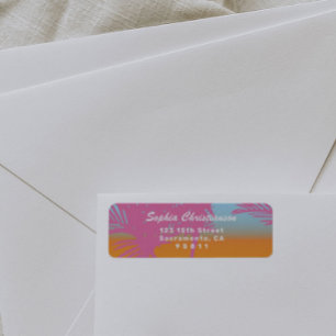 Rosa Palmträd Returadressetikett Returadress Etikett