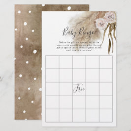 Rosa Pampas Grass Baby Shower Bingo Game