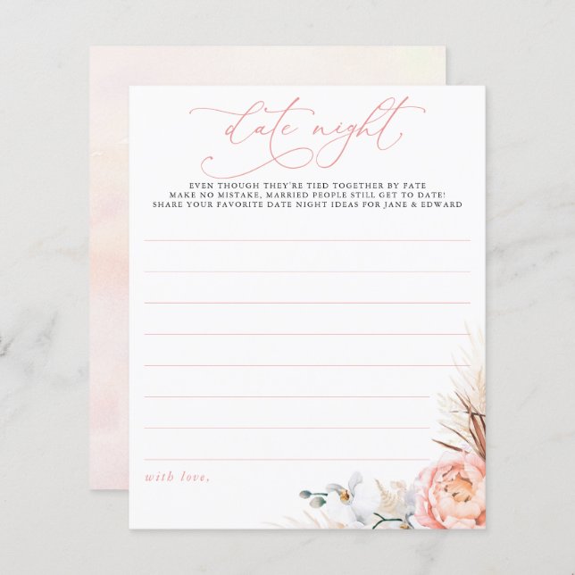 Rosa Pampas Grass Blommigt Nattkväll Idéer (Fram/baksida)