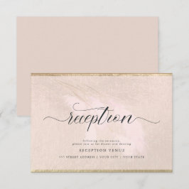 Rosa Pampas Grass Calligraphy Reception Inbjudningar