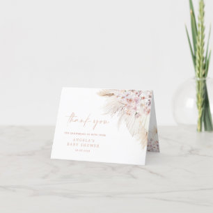 Rosa Pampas Grass Girl Baby Shower Tack för ditt k Kort