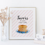 Rosa Pancake Möhippa Brunch Favor-signatur Poster<br><div class="desc">Rosa Pancake Möhippa Brunch Favor-signatur</div>