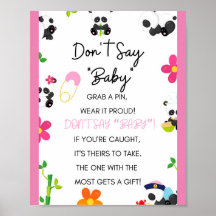 Rosa Panda Baby Shower Game Sign