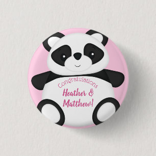 Rosa Panda Bear Baby Shower Knapp
