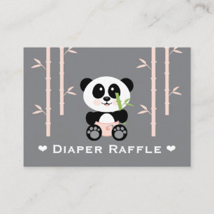 Rosa Panda Diaper Raffle Biljett Tilläggskort