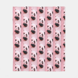 Rosa Panda Mönster Fleecefilt