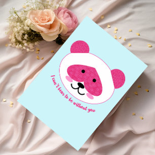 Rosa Panda Saknar Dig Kort
