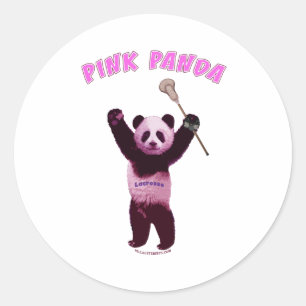 Rosa PandaLacrosse Runt Klistermärke