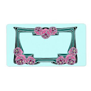 rosa panel för art déco fraktsedel