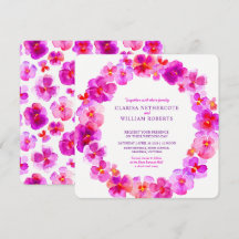 Rosa paneler för inbjudningar till blomsterbröllop