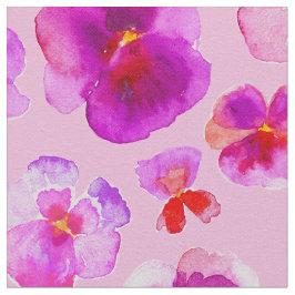 Rosa pansier, vattenfärgskonst tyg