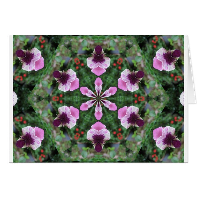 Rosa Pansy Hälsningskort (Framsidan Horizontal)