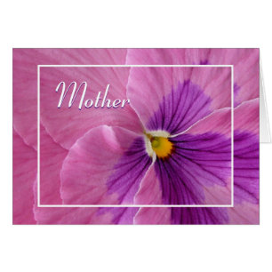 Rosa Pansy Mors dag Card Hälsningskort