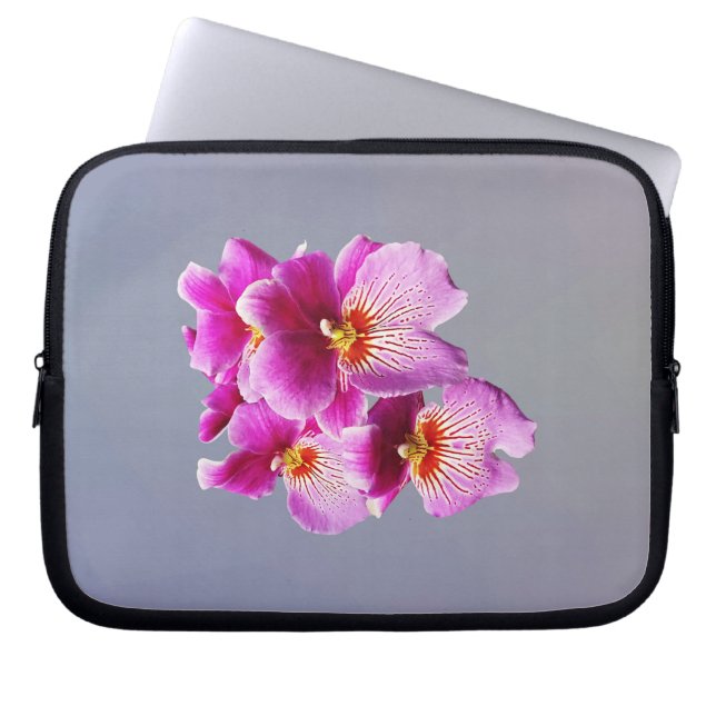 Rosa Pansy Orchids Laptop Fodral (Framsidan)