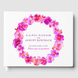 Rosa pansy wandcolor bröllop gäst bok