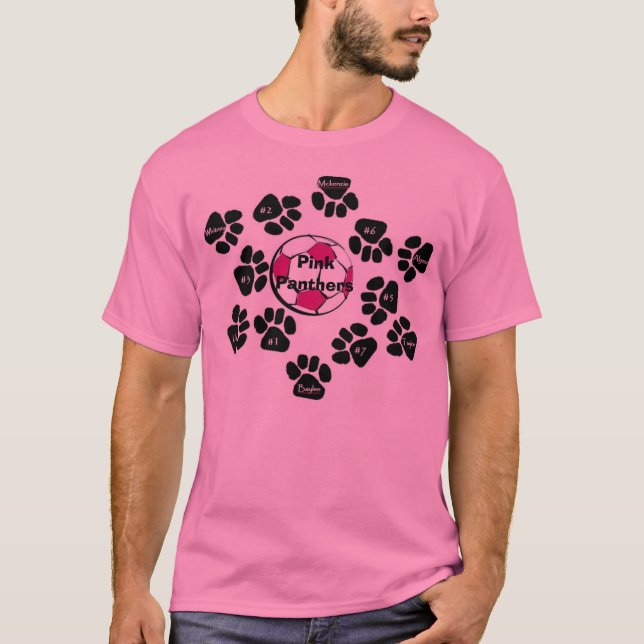 Rosa panterfotbollskjorta tee shirt (Framsida)