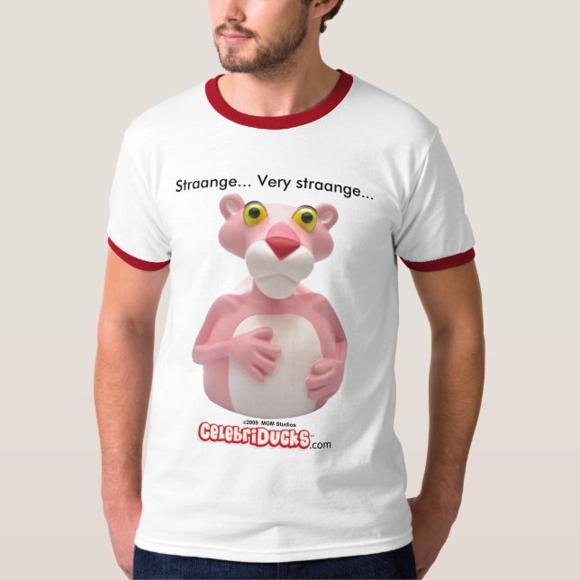 Rosa panterutslagsplatsskjortor vid CelebriDucks T Shirt (Framsida)