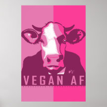 Rosa Pap Art Cow Poster - Vegan AF