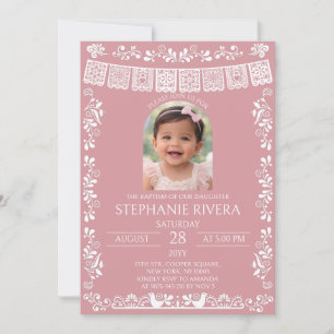 Rosa Papel Picado Dopetjejdfoto Inbjudningar