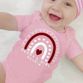 Rosa pappas flickas babybodysuit t shirt