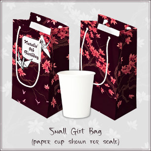 Rosa Papper Crane Origami Cherry Blommar