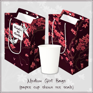 Rosa Papper Crane Origami Cherry Blommar