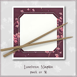 Rosa Papper Crane Origami Cherry Blommar Pappersservett