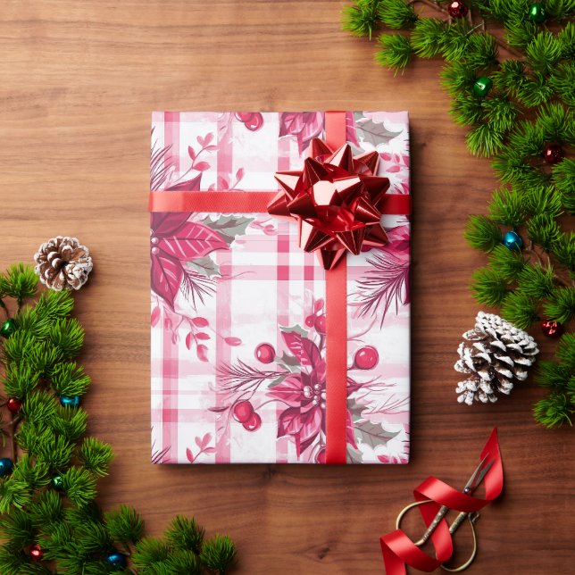 Rosa Papper julklappning Presentpapper (Julgåva)