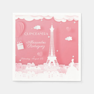 Rosa Papper Paris Quinceañera Pappersservett