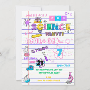 Rosa Papper Science Inbjudningar