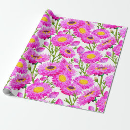 Rosa pappersprästkragar Blommor i blom Presentpapper