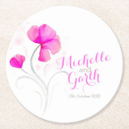 rosa pappra underlägg av vattenfärgen bröllop