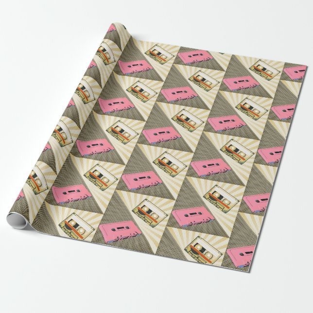 Rosa + Pappra versaler Presentpapper (Utrullad)