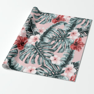 Rosa paradis Tropisk ö Floral Botanisk Presentpapper