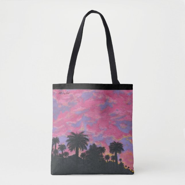 "Rosa Paradise" Tote av All Joy Art Tygkasse (Framsida)
