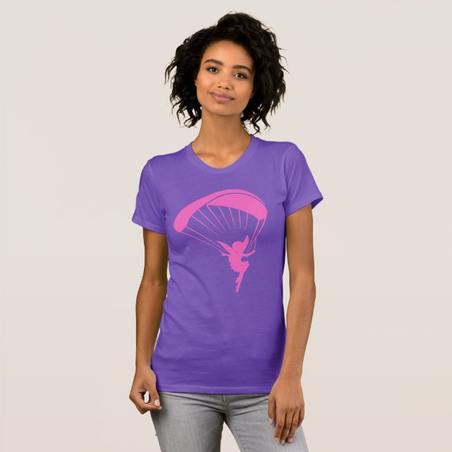 Rosa Paraglidingskälmskt naturväxenTshirt T-shirt (Hel framsida)