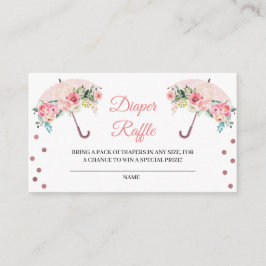 Rosa Paraplla Diaper Raffle-höljeskort Tilläggskort