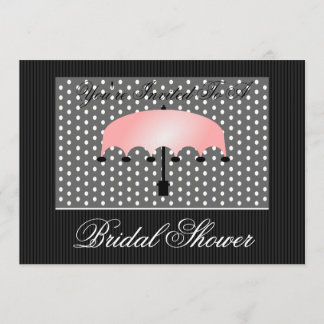 Rosa Paraplla Möhippa- eller babyskidbjudning Inbjudningar