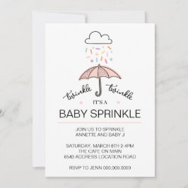Rosa paraplla twinkle baby sprinkle Download Invit Inbjudningar