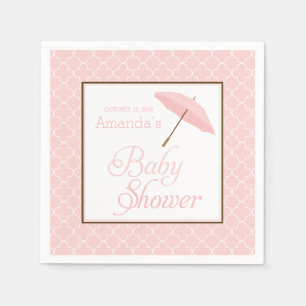 Rosa paraplybaby showerservetter pappersservett
