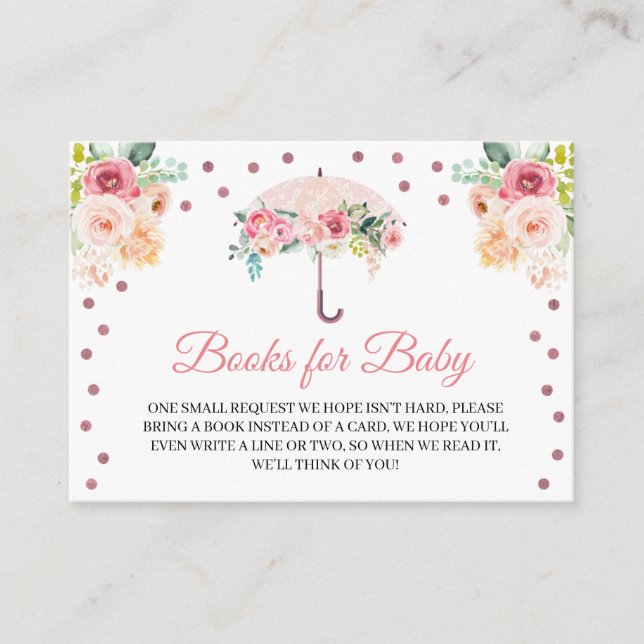 Rosa Parbrella Bokar för för Baby-inhägnadskort Tilläggskort (Framsida)