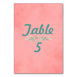 Rosa Parchment Blommigt Bröllop Bordsnummer