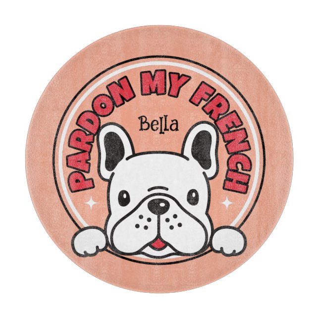 Rosa Pardon My Fransk Bulldog Frenchie Hund Teckna (Framsidan)