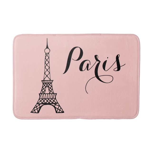 Rosa Paris Eiffel Torn Bath Mat Bathroom Matta (Framsidan)