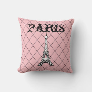 Rosa Paris Eiffel Torn Bedroom Dekorativ kudde