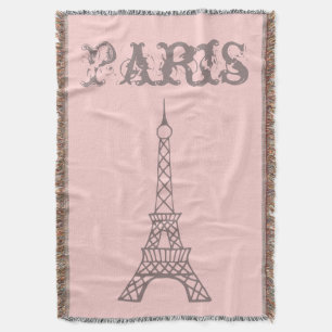 Rosa Paris Eiffel Torn Bedroom Throw Blanket Gift Mysfilt