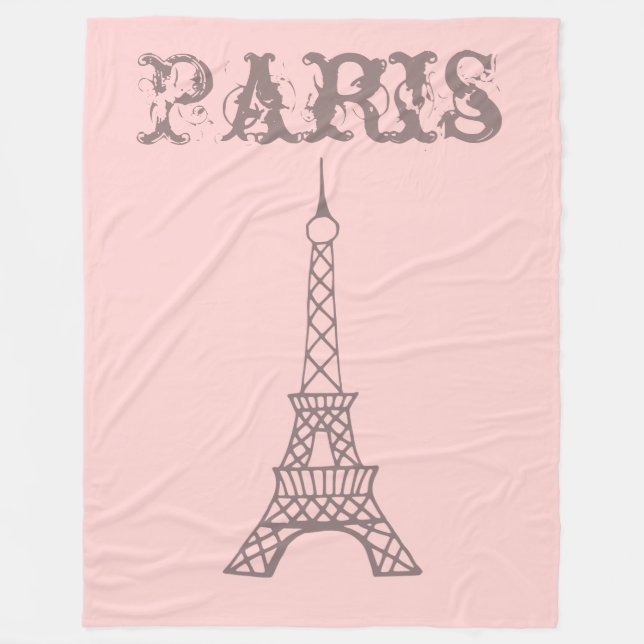 Rosa Paris Eiffel Torn Blanket Gift Fleecefilt (Framsidan)