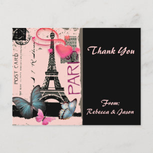 rosa paris eiffel torn destination bröllop vykort