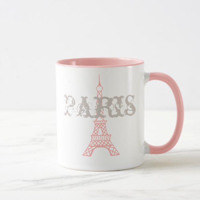 Rosa Paris Eiffel Torn Mugg Gift (Höger)