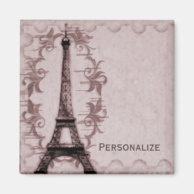 Rosa Paris Grunge Magnet (Framsidan)